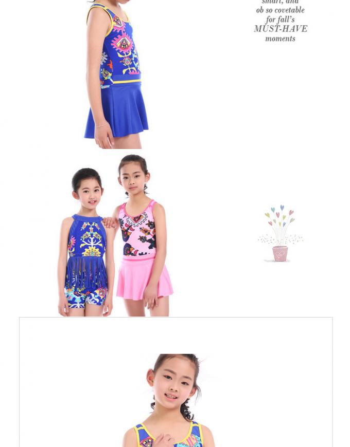 2019 Girls Swimsuit Two Piece Children Swimwear Summer Style Girls Swimming Beachwear 4