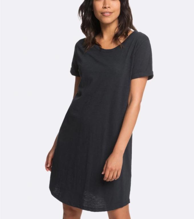Wholesale crew neck slim fit short sleeve simple blank t-shirt dress 3