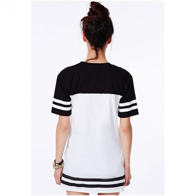 Fashion Women Longline Loose Long T Shirt Baseball Dress With Printed 3