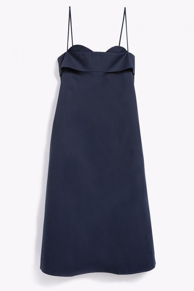 Best Quality Plus Size Navy Blue Midi Elegant Lady Dress 6