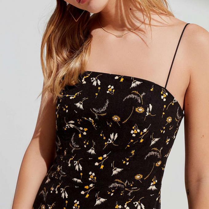 2018  Adjustable Spaghetti Strap Floral Print Vacation Dress Bodycon Mini Dress Hot Summer 5
