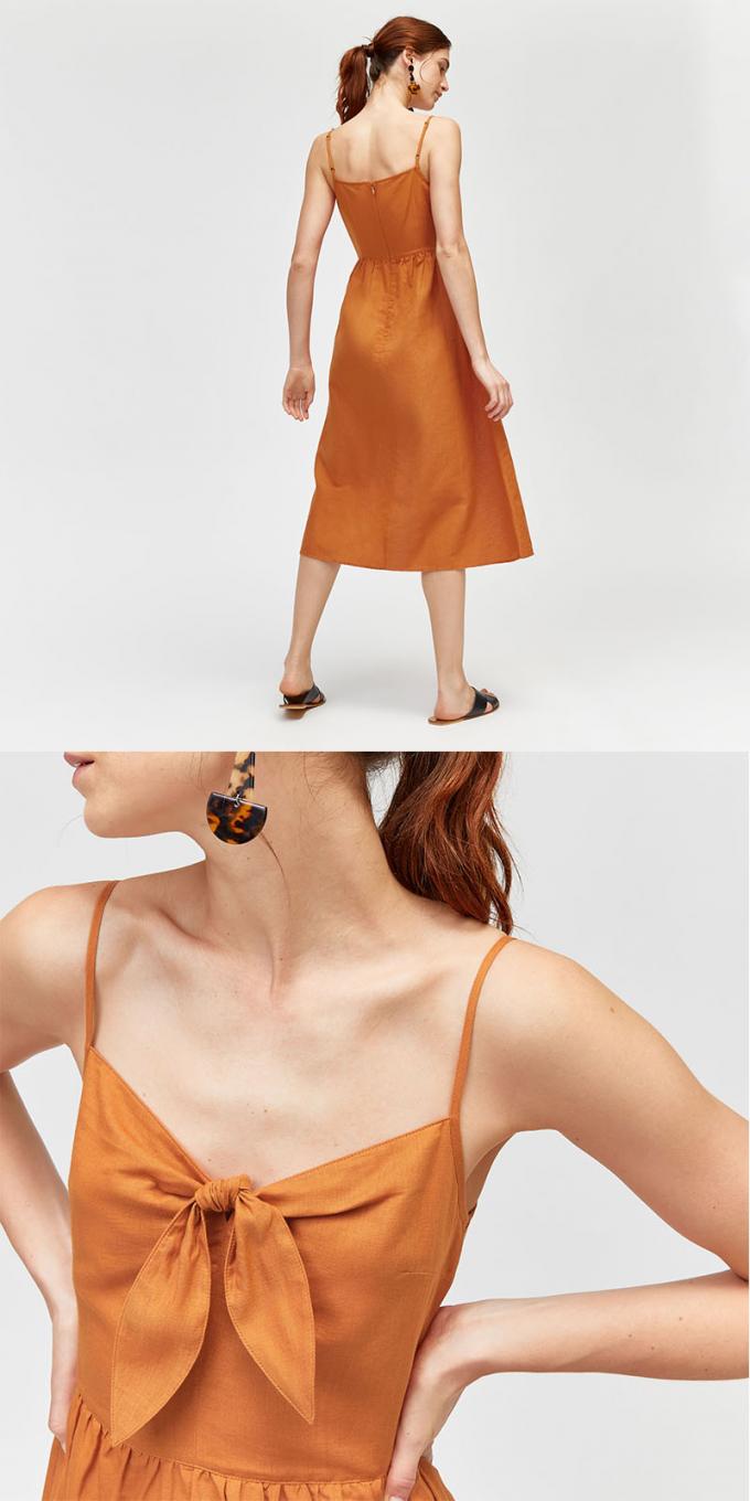 Boho Summer Dresses Design Women Spaghetti Strap Maxi 100% Linen Dress 2
