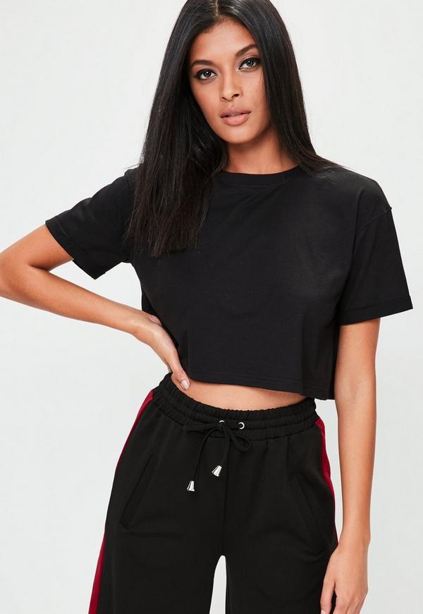 Petite Clothing Black Roll Sleeve T Shirt Women 2