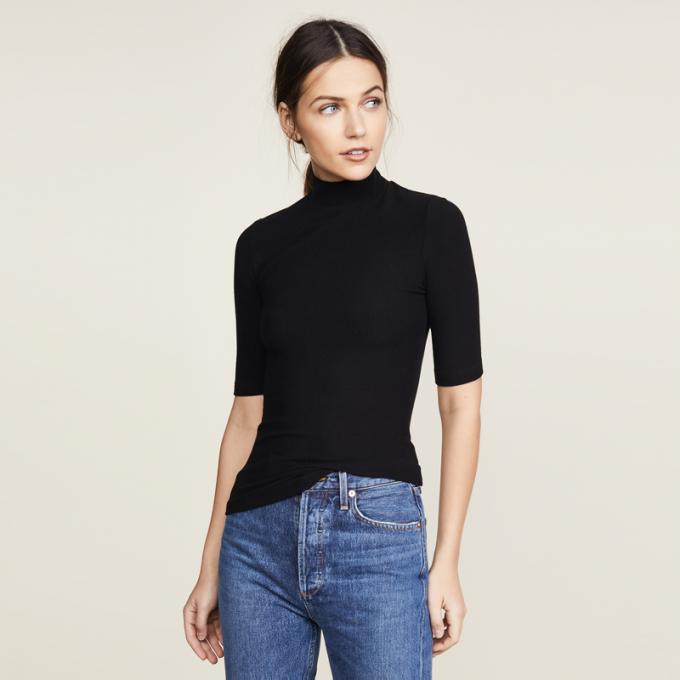 Simple Design Clothing Black T Shirt Women 2
