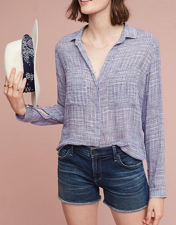 2017 Women work blouses deep v-neck long sleeve shirts for women 1