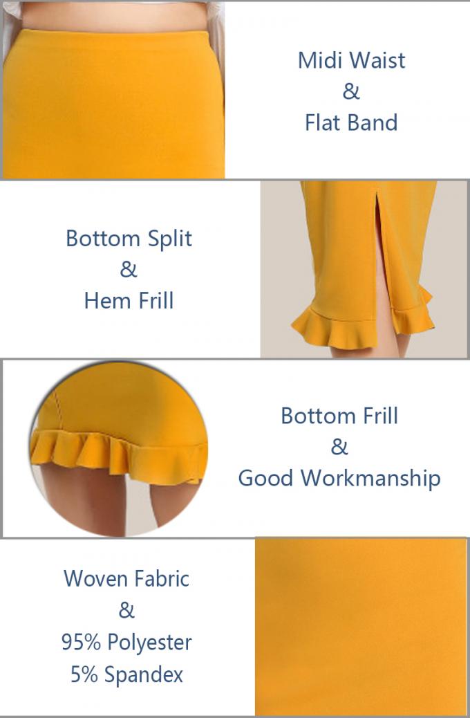 Fashion 2018 Yellow Package Hip Pencil Office Skirts Women 3