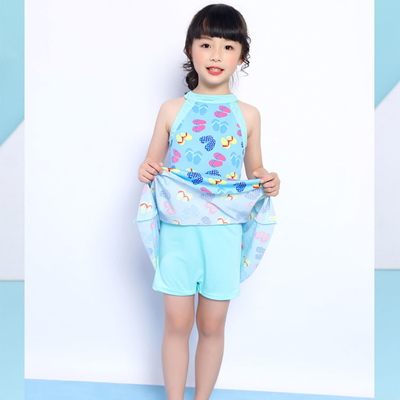 Sunny Girls Swim Suit Two Pieces Shirt Girl Push Up Swimsuit For Children Swimsuit Dress