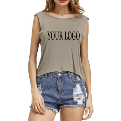 2019 High Quality Custom Printing sexy fashion blank sleeveless women t shirt with your logo