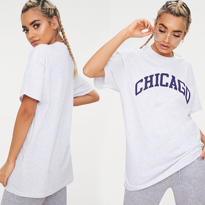 Chicago plus size women T  shirt grey