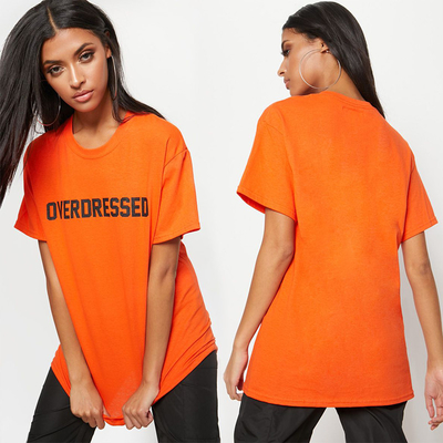 Overdress ladies printed T shirt with O neck
