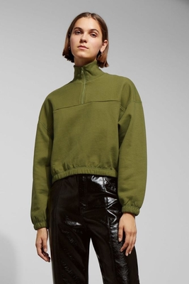 New Fashion Fall Clothing Turtle Neck Zipper Sweatshirt Women