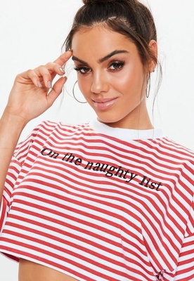 Clothing Women Cropped Stripe T Shirt