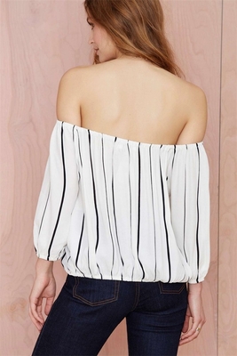 Lancai garment product summer design ladies off shoulder blouse