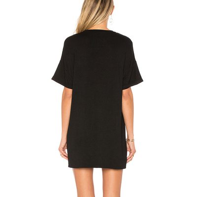 Latest Designs Black Short Sleeve Casual T-shirt Dress for Women