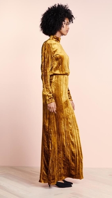Clothing Fashion Women Maxi Velvet Dress Casual