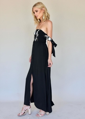New Boho Off Shoulder Summer Backless Maxi Dresses With Tie Up Sleeves