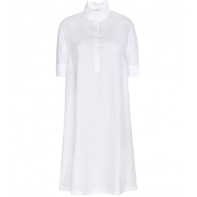 Latest Women Casual Clothing Dresses White Pure Dress Linen
