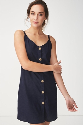 Summer women button down mini simple dress