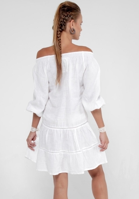 2018 Summer women off shoulder white dress