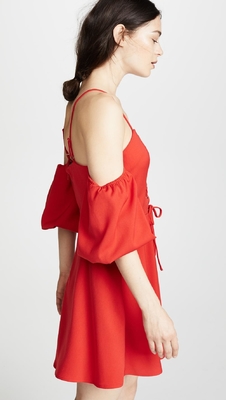 2018 Women Clothing Mini Red Puff Sleeve Summer Boho Dress For Women