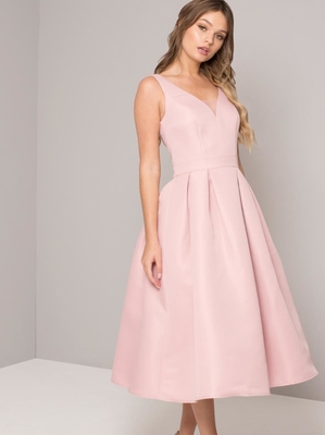 Pink Sleeveless Open Back Long Dress Woman