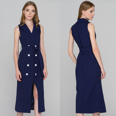 Alibaba wholesale blue sleeveless blazer dress
