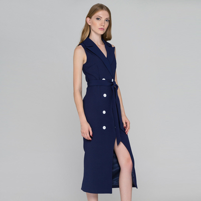 Alibaba wholesale blue sleeveless blazer dress