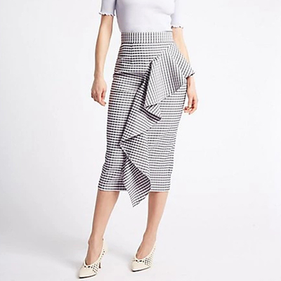 2018 Fashion Clothing Ruffle Pencil Skirts Ladies Office