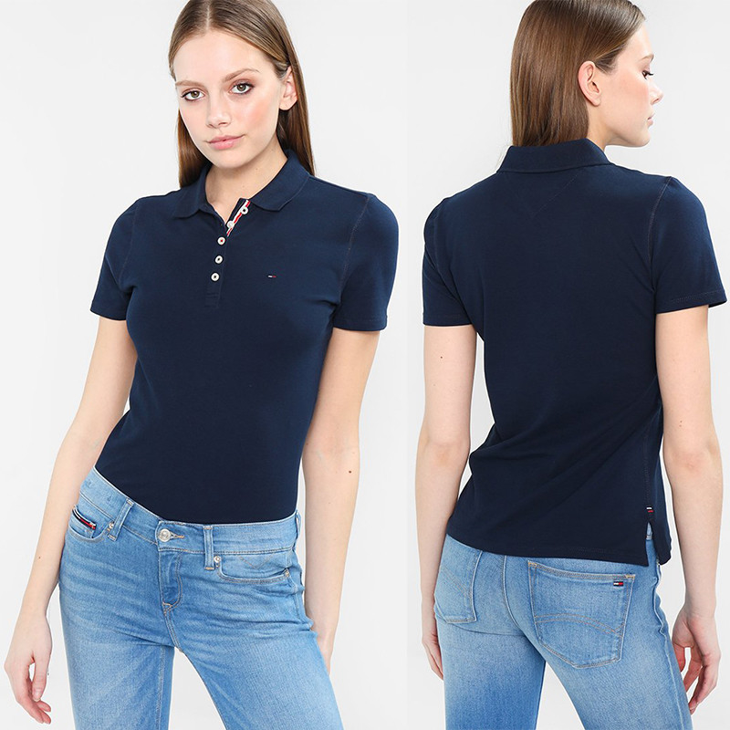 Wholesale Summer Fashion Polo shirt Women Clothing Tops With Button