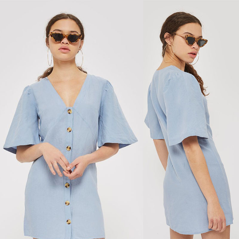 High Quality Wholesale Breathable Soft Loose Casual Shirt Dress Cotton